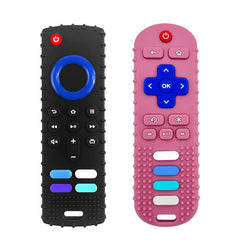 ERSIHUA fire tv remote teether front view for soothing teething gums.