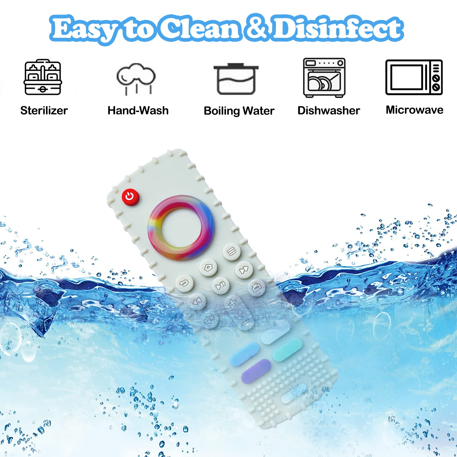 Freezer-safe design provides cold relief options for soothing gums.