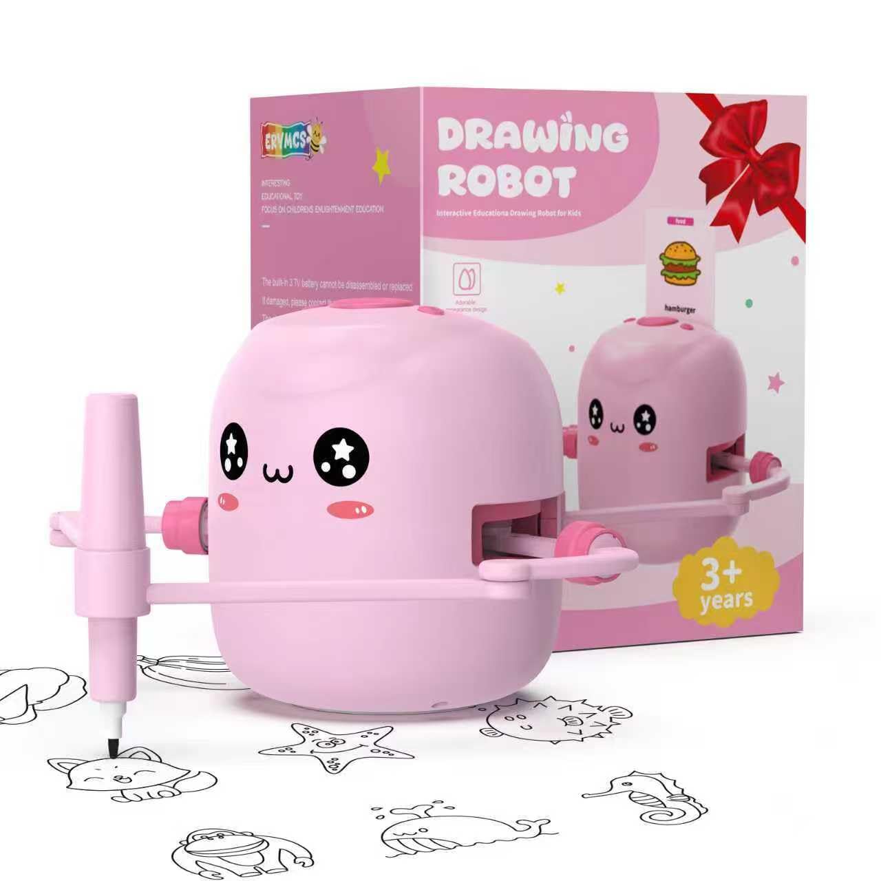 ERYMCS drawing robot with cards boosts creativity and early learning in kids.