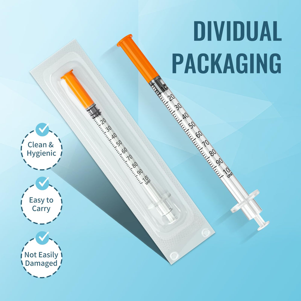 Esamita insulin syringe with clear scales enabling repeatable measurements in labs.