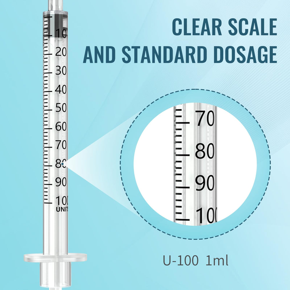 Esamita insulin syringe pack is individually wrapped for hygienic use and storage.