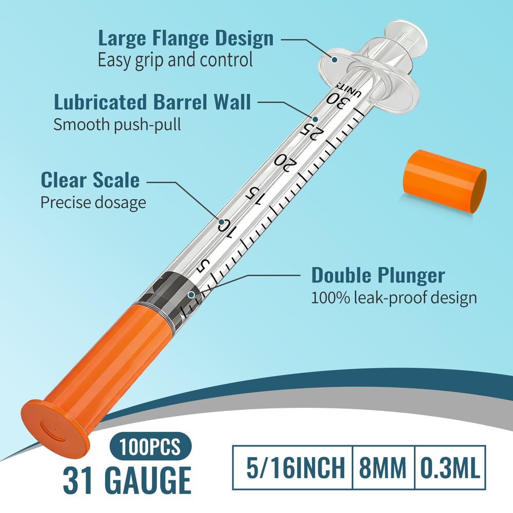 Esamita insulin syringe made with lab-grade materials for reliable performance.