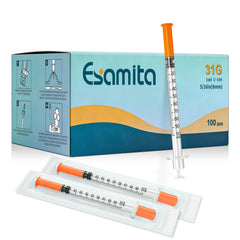 Esamita pack of 100 lab pipettes with precise 31G 1cc measurements for accuracy