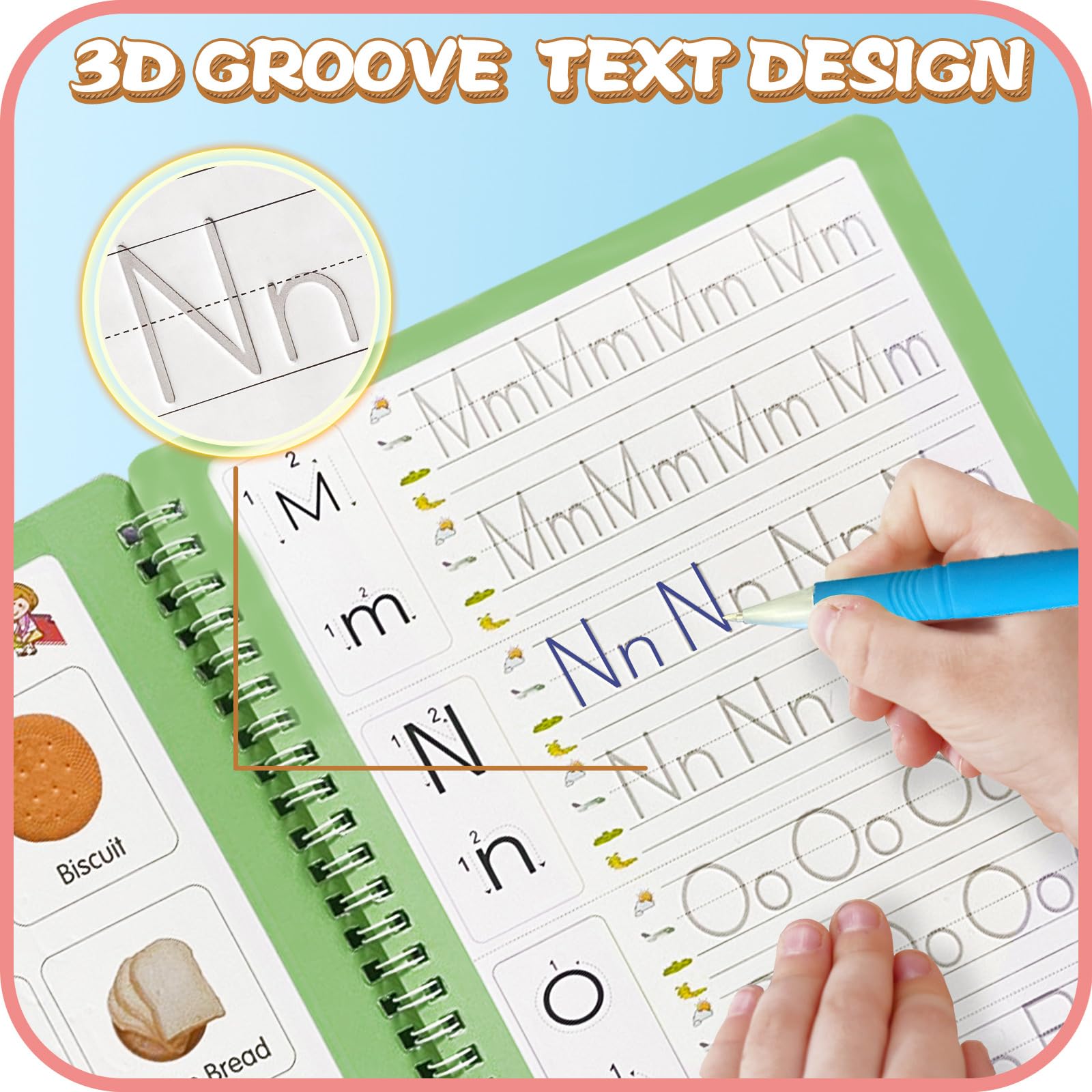 ESAUYB comfortable silicone pen holder keeps little hands steady during writing.