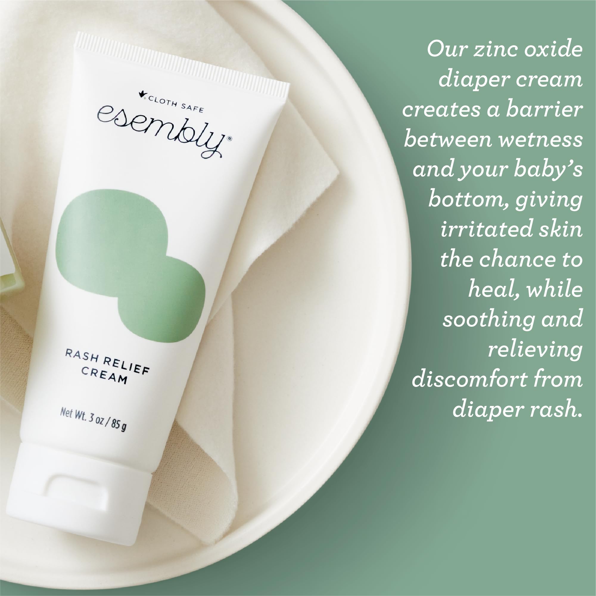 Baby bottom care area shown before and after gentle application.