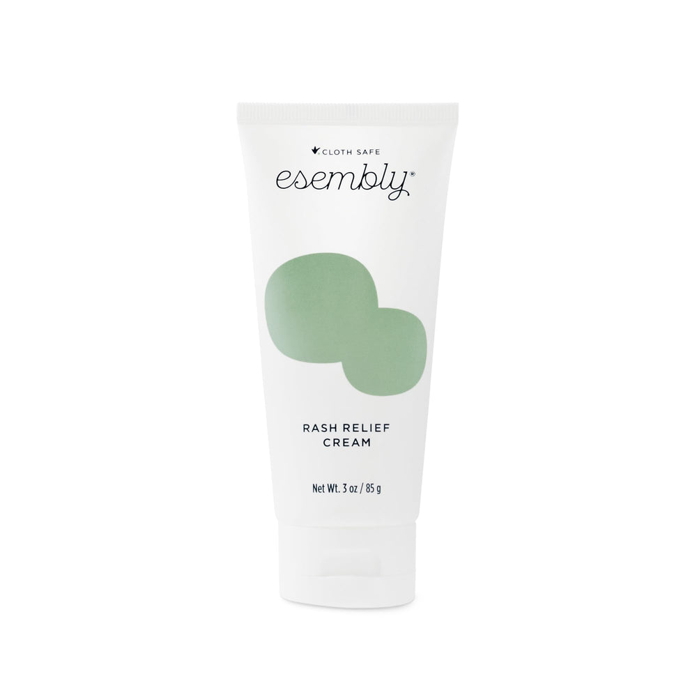 Esembly Rash Relief Cream bottle demonstrates barrier protection for diaper rash.