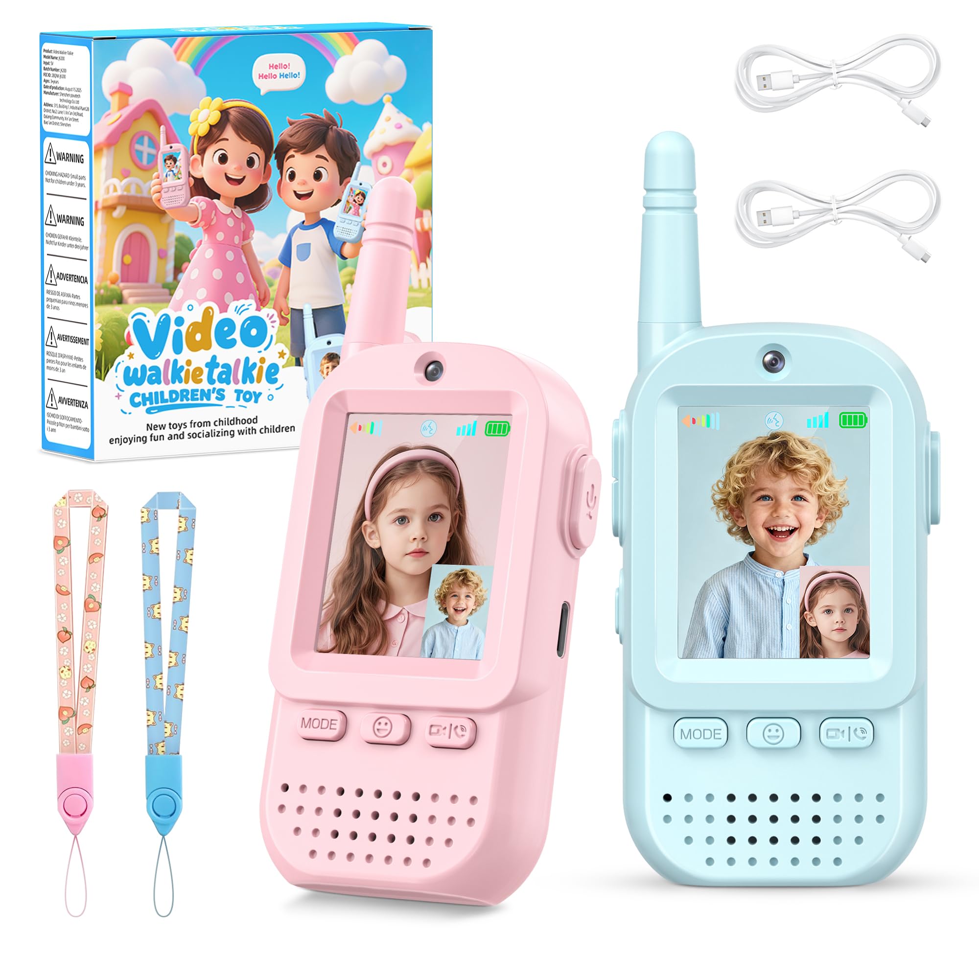 ESIYTGOP video walkie talkies kids front view, perfect for collaborative outdoor play