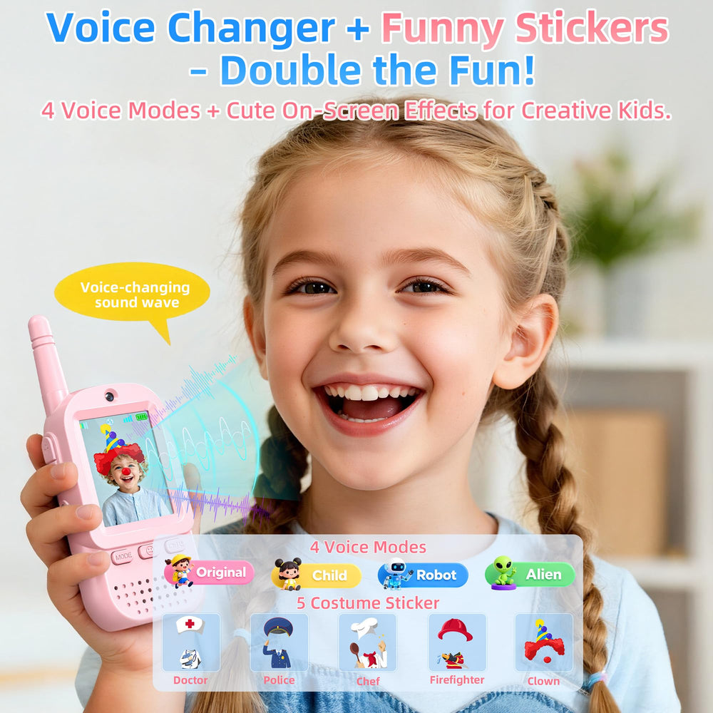 ESIYTGOP video walkie talkies kids side view, ideal for sharing adventures with friends