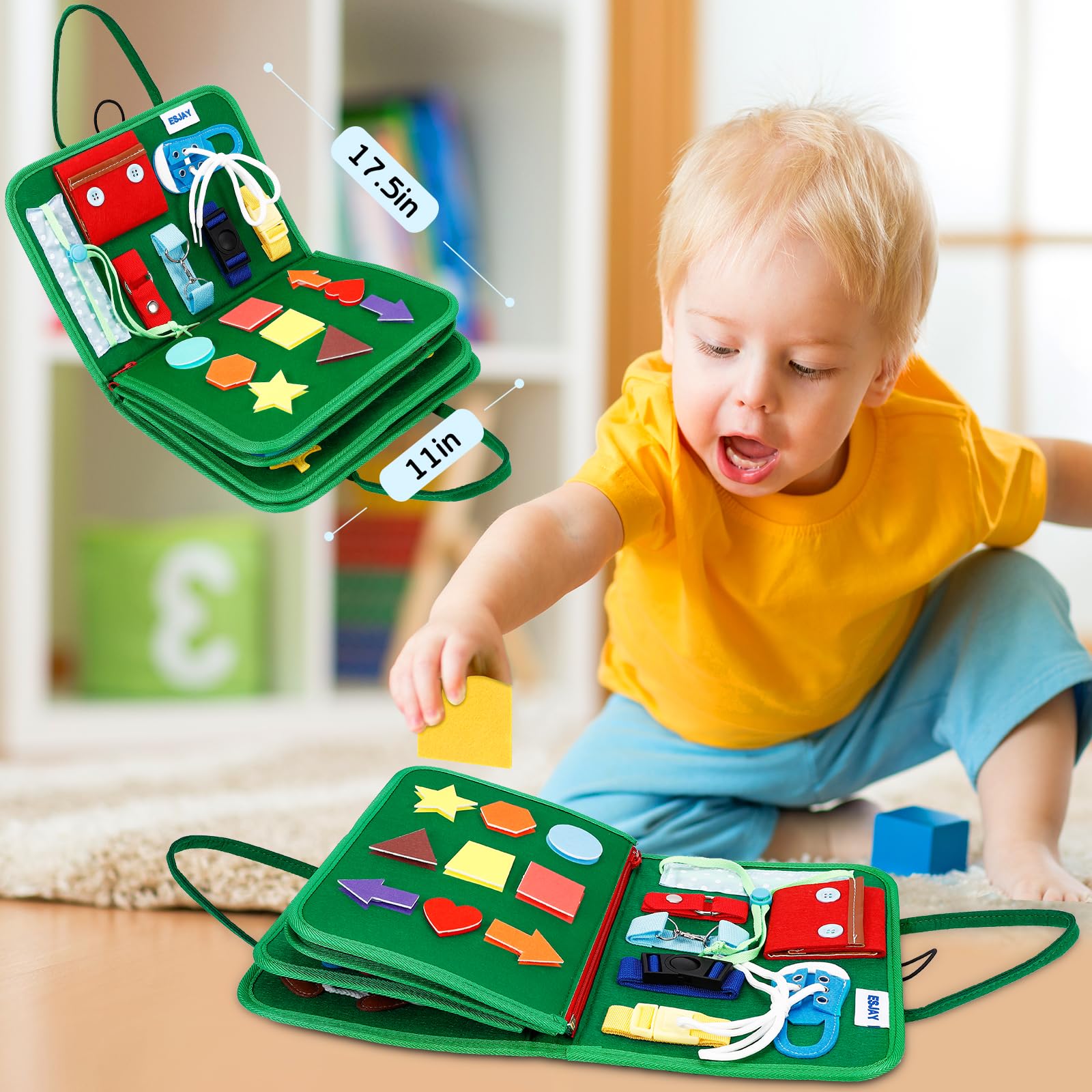 Esjay Busy Board clock calendar page supports early routines