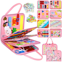 Esjay Busy Board eight-pages activities promote fine motor skills and imaginative play.
