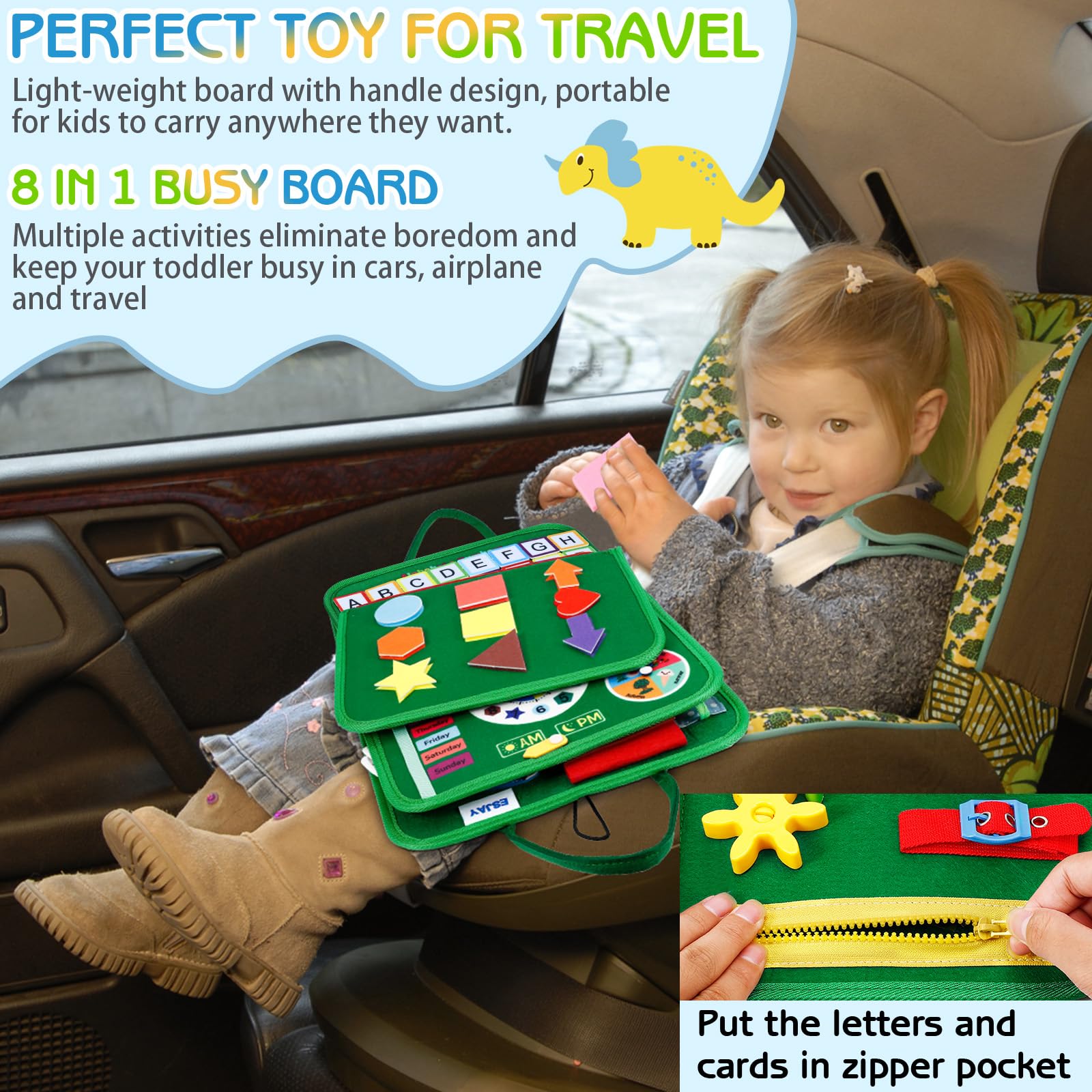 Esjay Busy Board fine motor activities like zipper and button