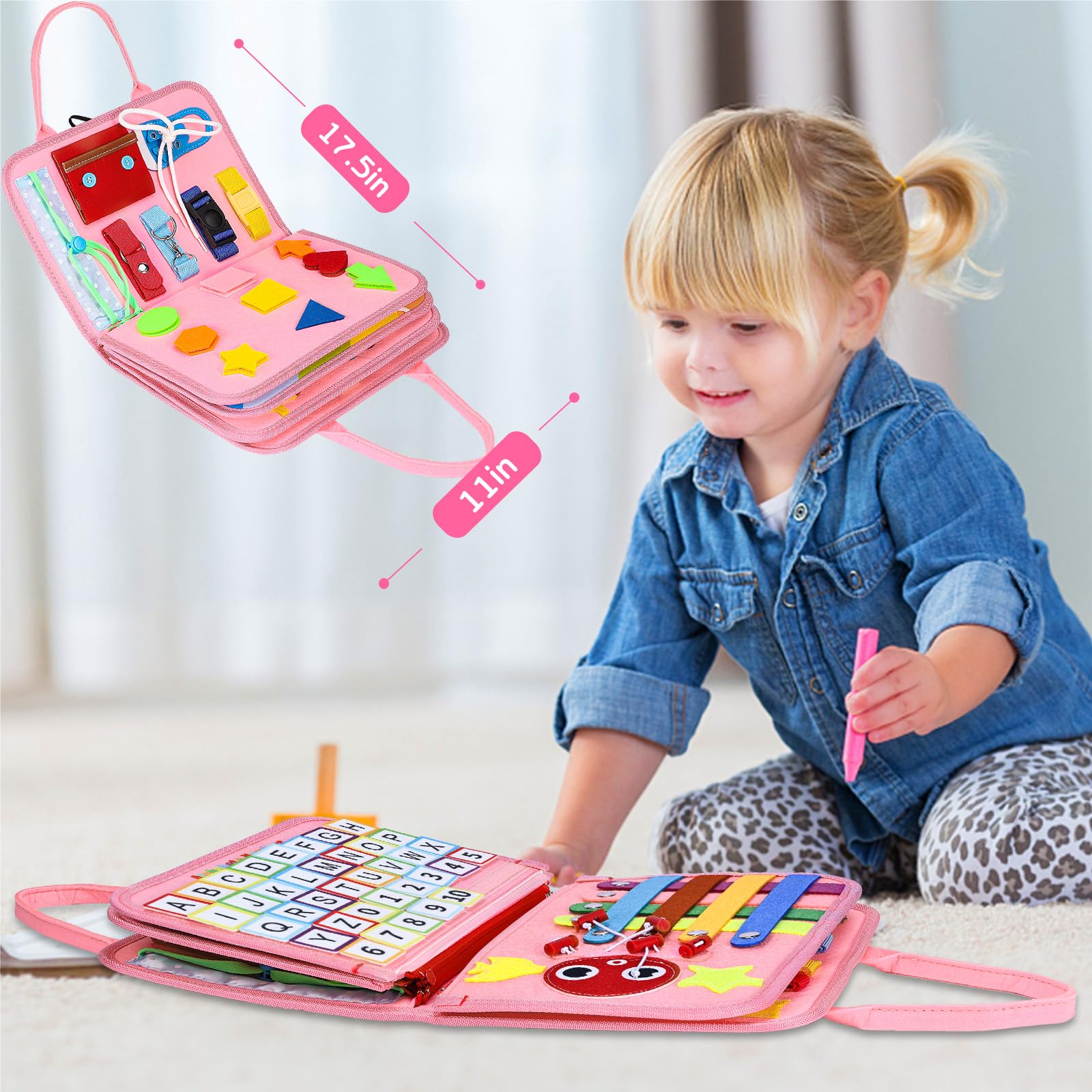 Esjay Busy Board letters-numbers pages spark early literacy and counting ideas.