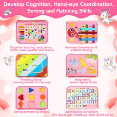 Esjay Busy Board zipper-and-button pages support practical dressing and fine motor tasks.