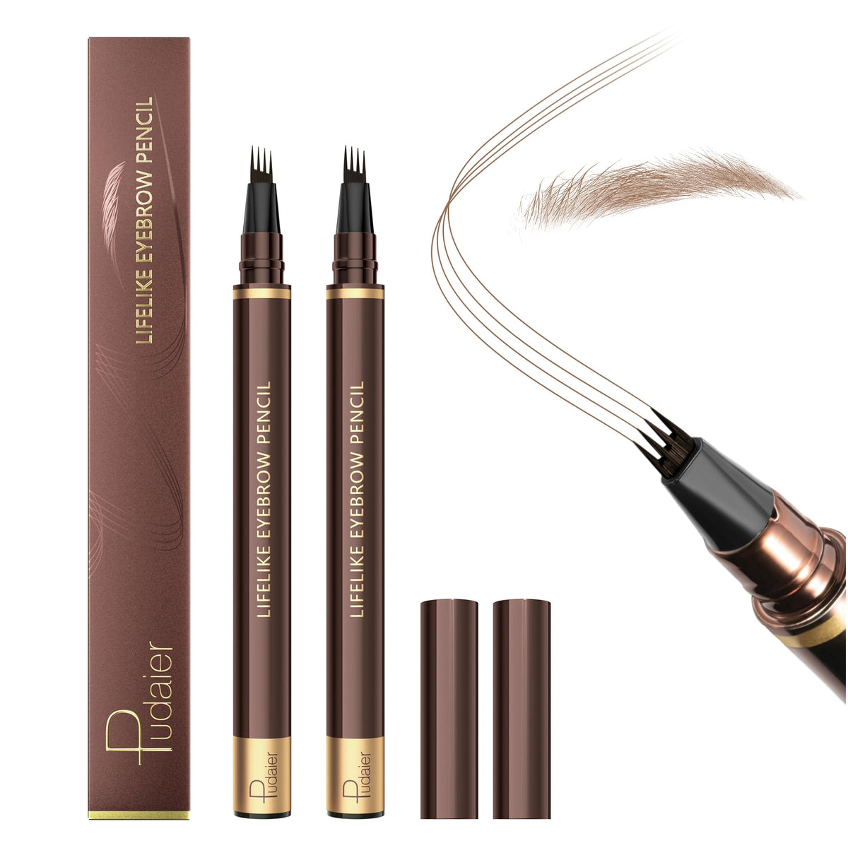 Espoce eyebrow pen with 4-tip precision creates natural hair-like brows