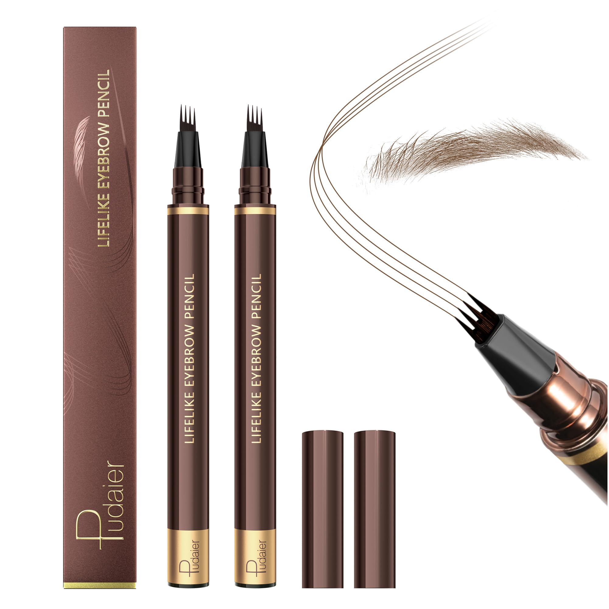 Espoce Eyebrow Pencil with 4-tip precision creates natural hair-like strokes.