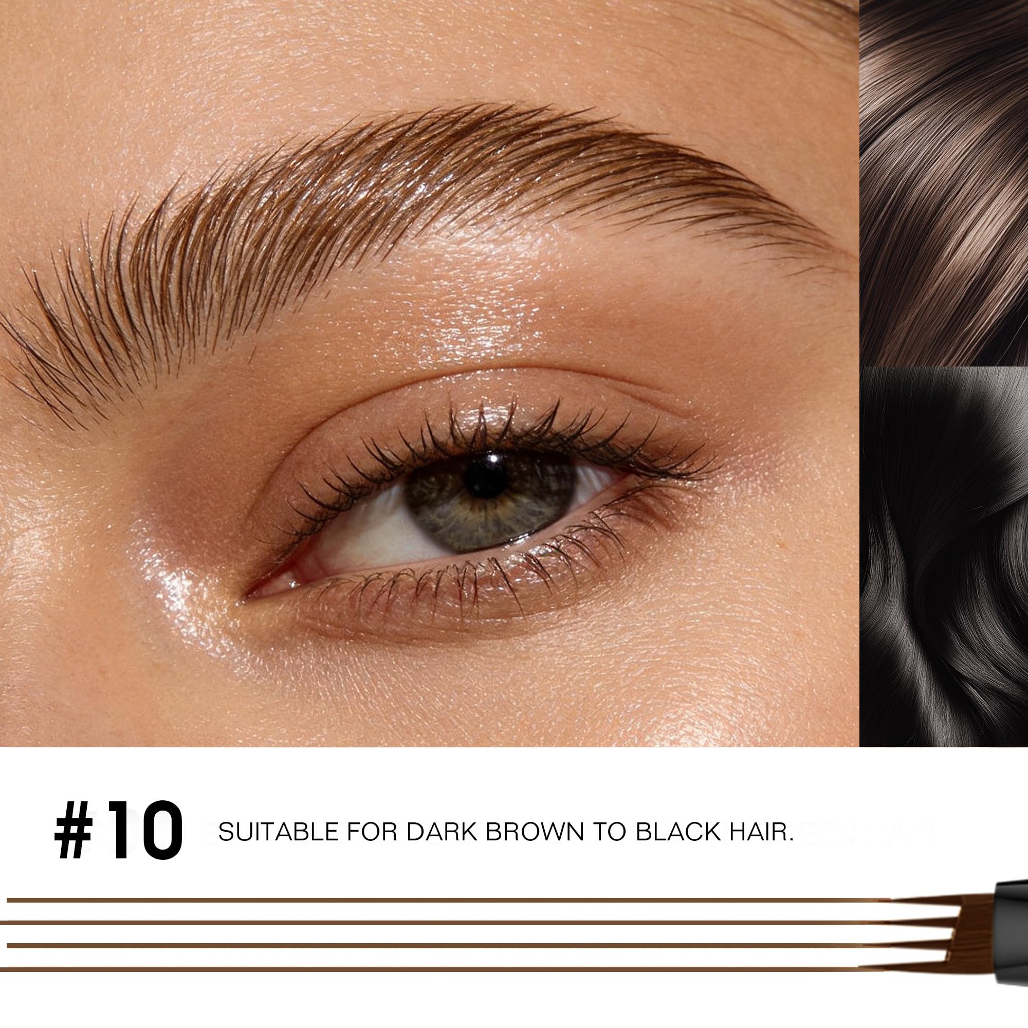 Espoce non-drying watery formula glides smoothly for easy brow drawing.