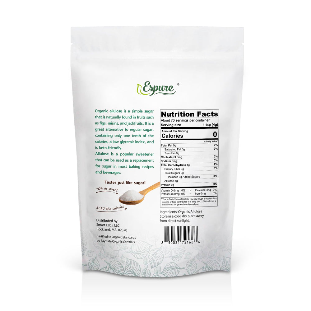 Espure Organic Allulose 10oz packaging for everyday baking and sweetening.