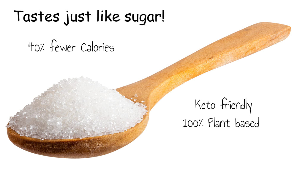 Espure Organic Xylitol measuring spoon ready for precise sweetening