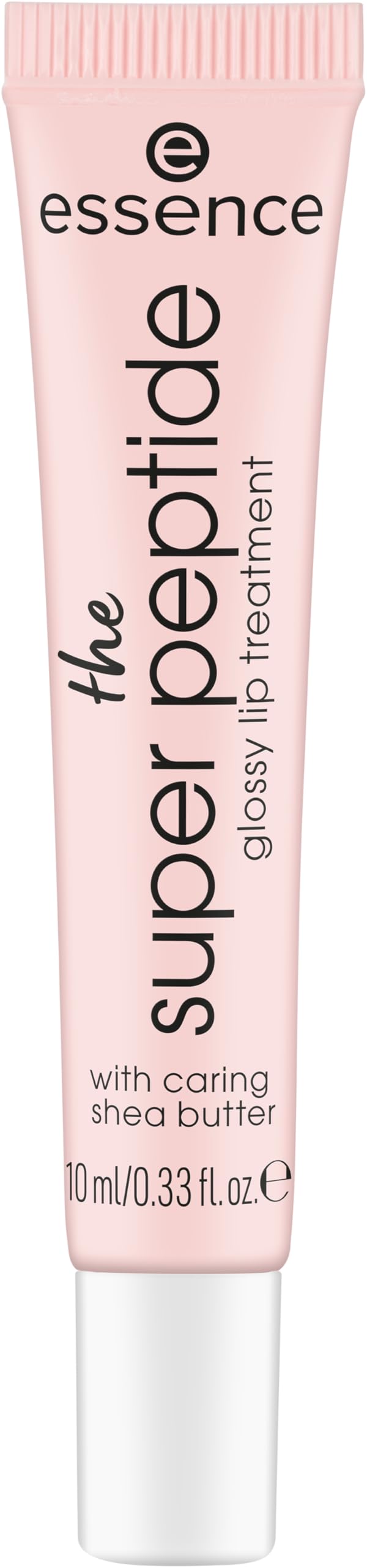 Essence Super Peptide Gloss bottle shows milky gloss for hydration.