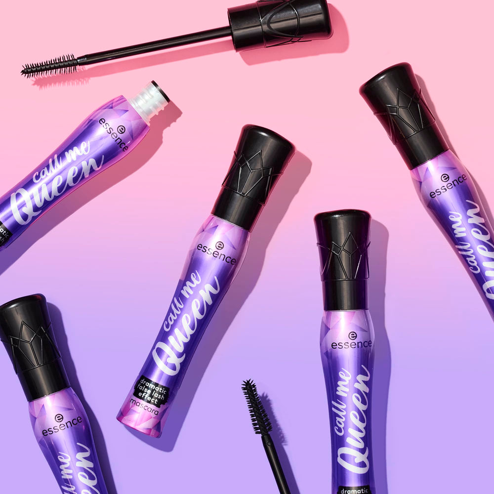 Innovative elastomer brush coats lashes evenly, essence Call Me Queen Mascara