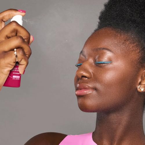 essence Fix & Last mist application demonstrates quick-dry formula for natural finish