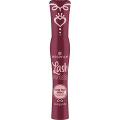 essence Lash Princess Burgundy close-up shows conic brush defining lashes