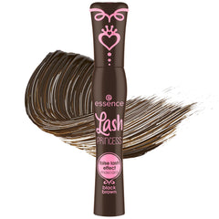 essence Lash Princess Mascara Brown conic wand in action for precise coating.