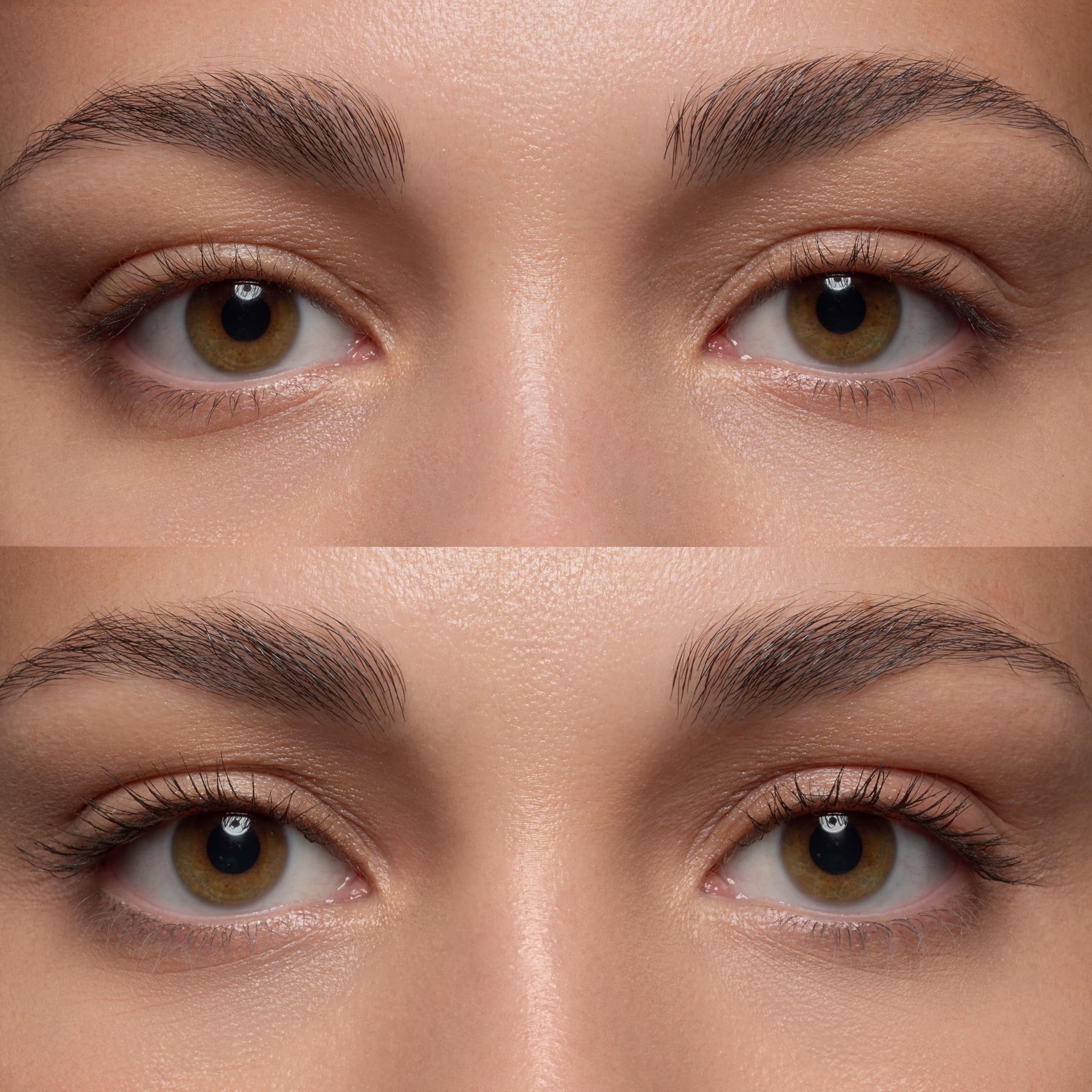 essence Lash Princess Mascara Brown lashes after application for defined separation.