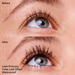 essence Lash Princess Waterproof Mascara close-up lashes showing dramatic length.