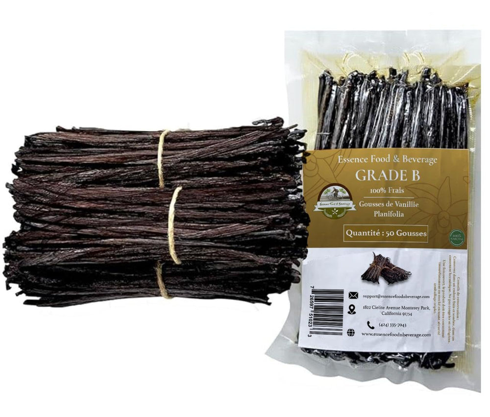 Long 4-5 inch vanilla beans with dark brown sheen for premium flavor
