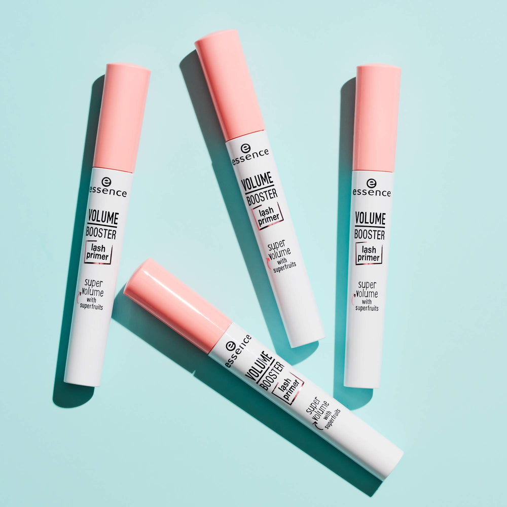 Display of essence Volume Booster Lash Primer packaging suggests premium quality.