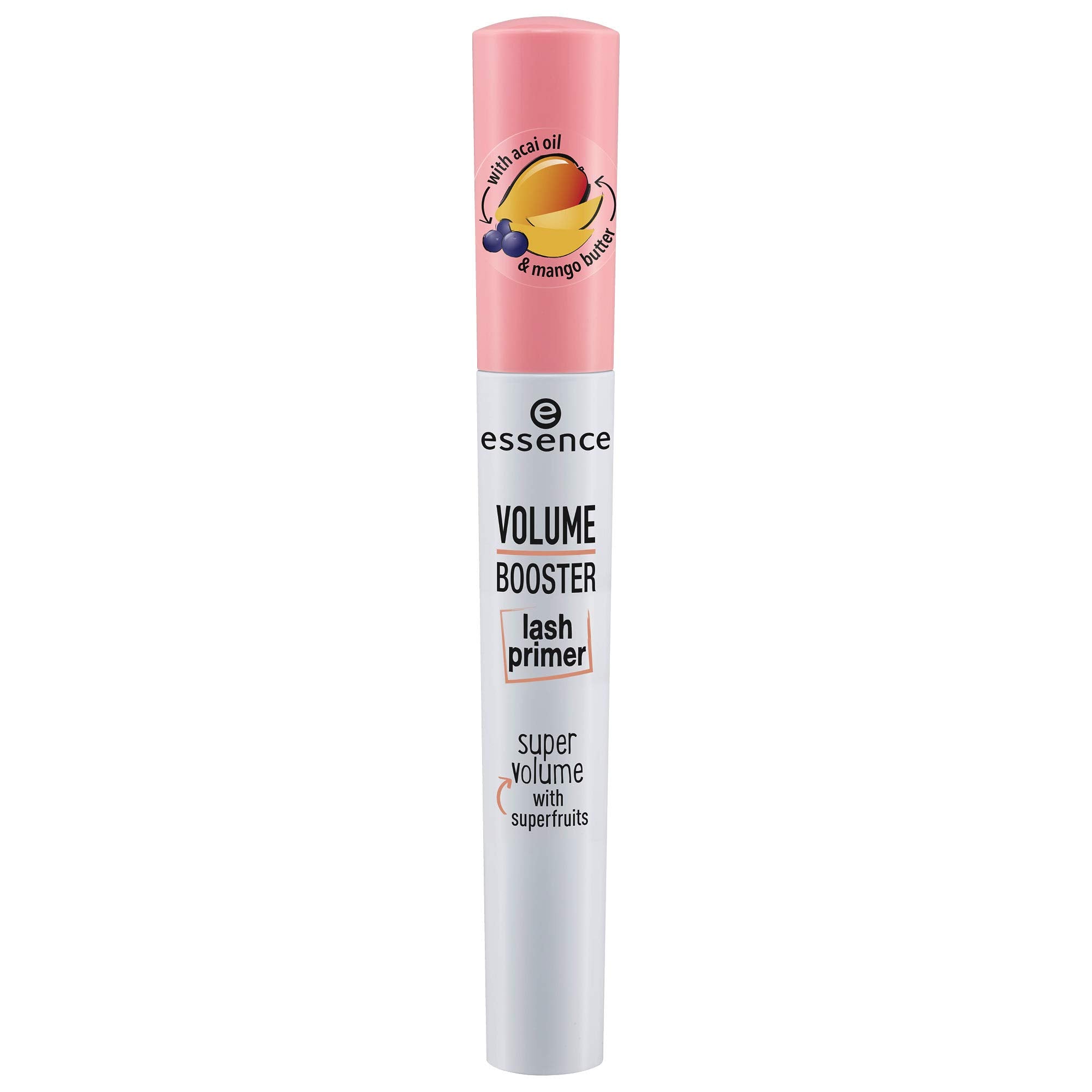 essence Volume Booster Lash Primer white base ready to boost mascara adhesion.