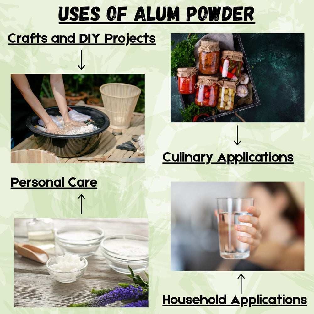 Essencea alum powder suitable for pickling and preserving crisp textures.