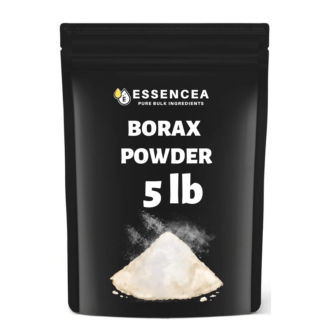Essencea Borax Powder 5lb bulk pouch for versatile cleaning and DIY tasks.