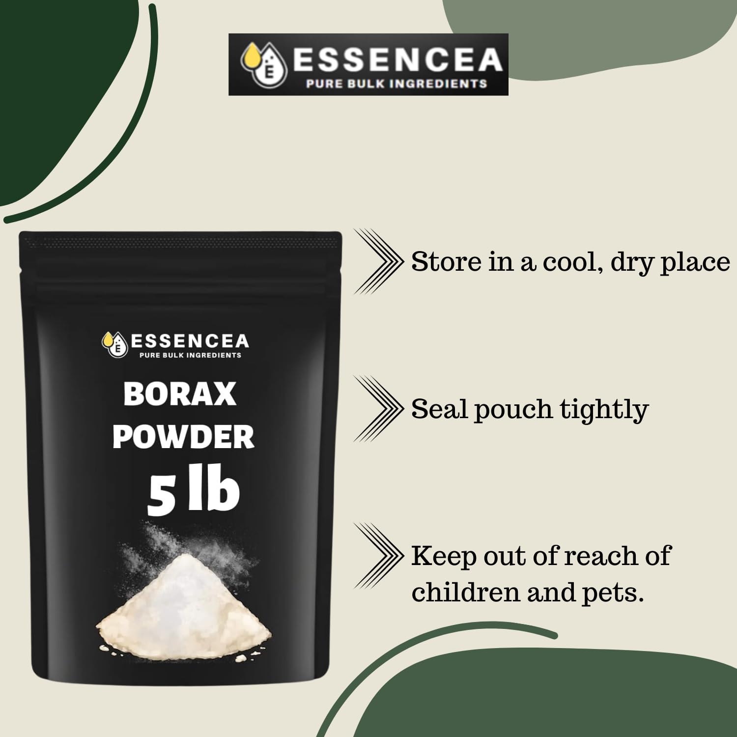 Essencea Borax Powder multi-purpose-cleaner use case for bathroom and kitchen.
