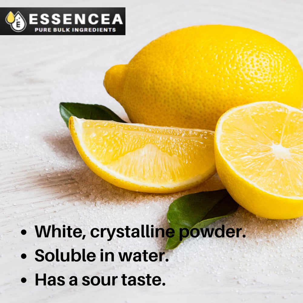 Essencea Citric Acid 5lb powder stored in a cool, dry container.