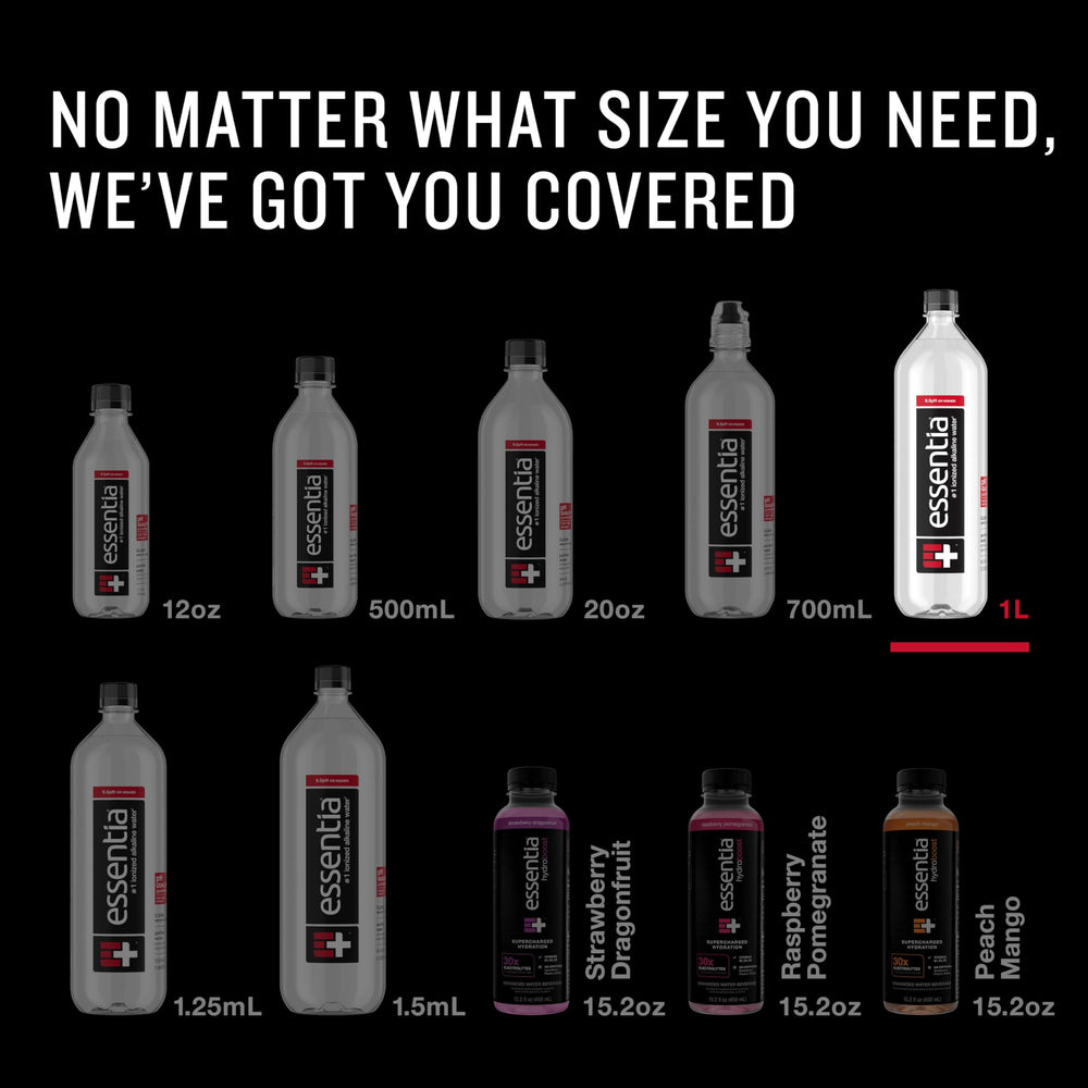 Essentia Water 12-pack box for home, office, and travel.