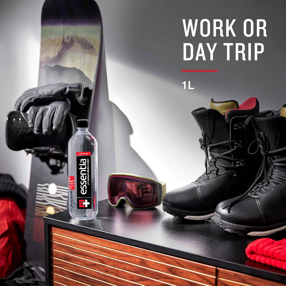 Essentia Water alkaline pH9-5 image emphasizing purity and taste.