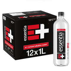Essentia Water 1L bottle for on the go hydration and purity.