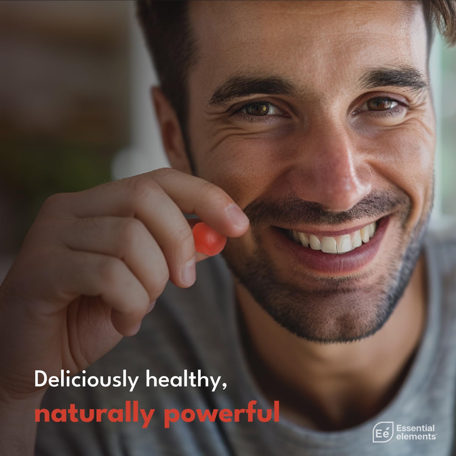Daily use reminder for Essential Elements ACV Gummies supporting cravings and digestion.