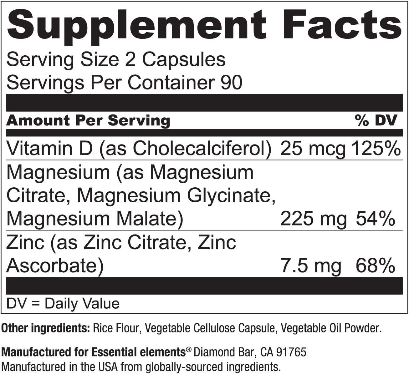Pill organizer with Essential Elements Magnesium Plus Zinc D3 for daily routine