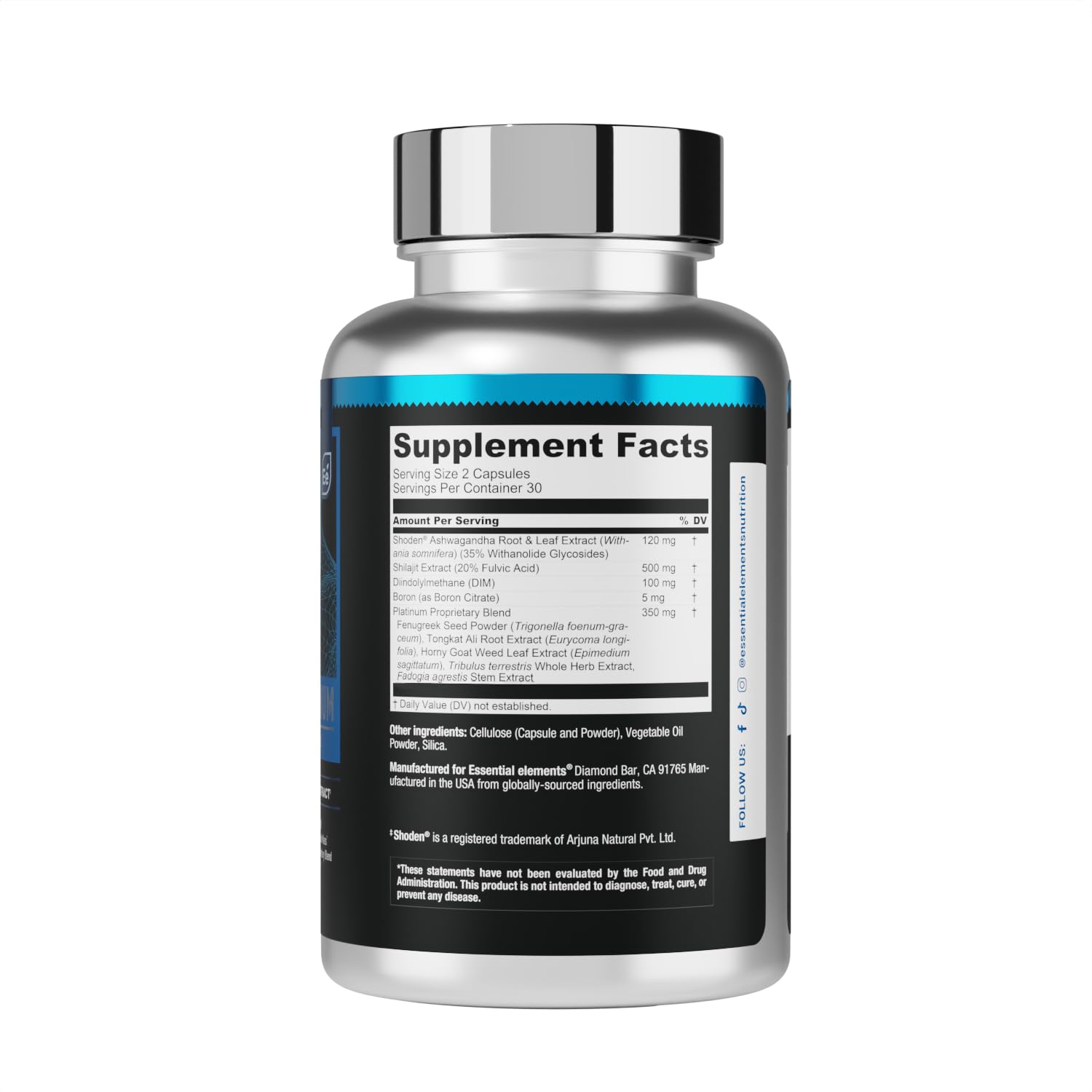 Packaging detail of Shoden Ashwagandha in T-Hero Platinum