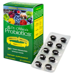 Essential Formulas Dr. Ohhira’s original probiotic bottle promotes daily gut balance.