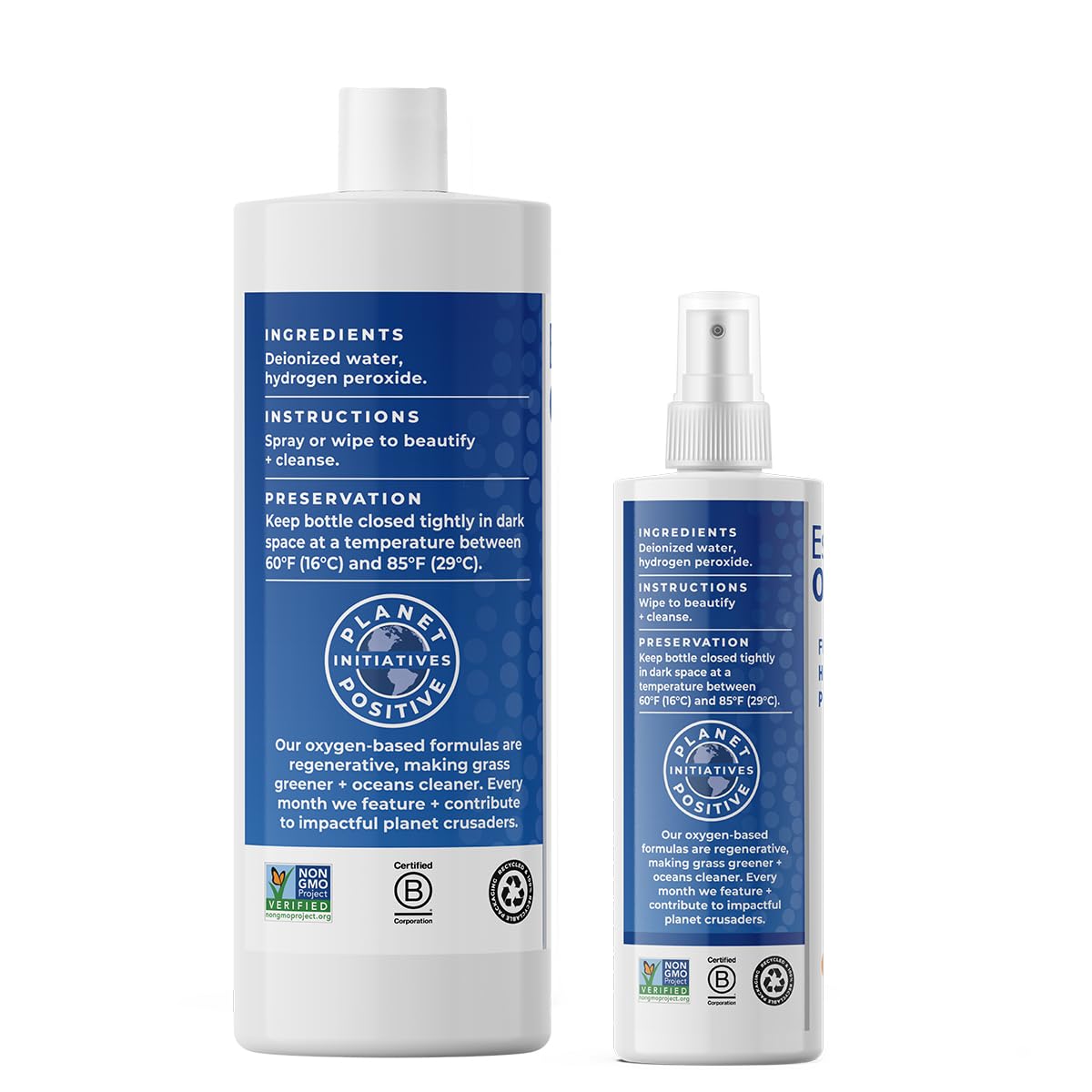 Essential Oxygen cleaner on bathroom surfaces for gentle cleaning