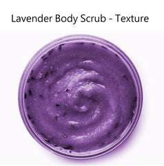 Essentially KateS Lavender Salt Scrub ingredients featuring Dead Sea salt and natural oils.