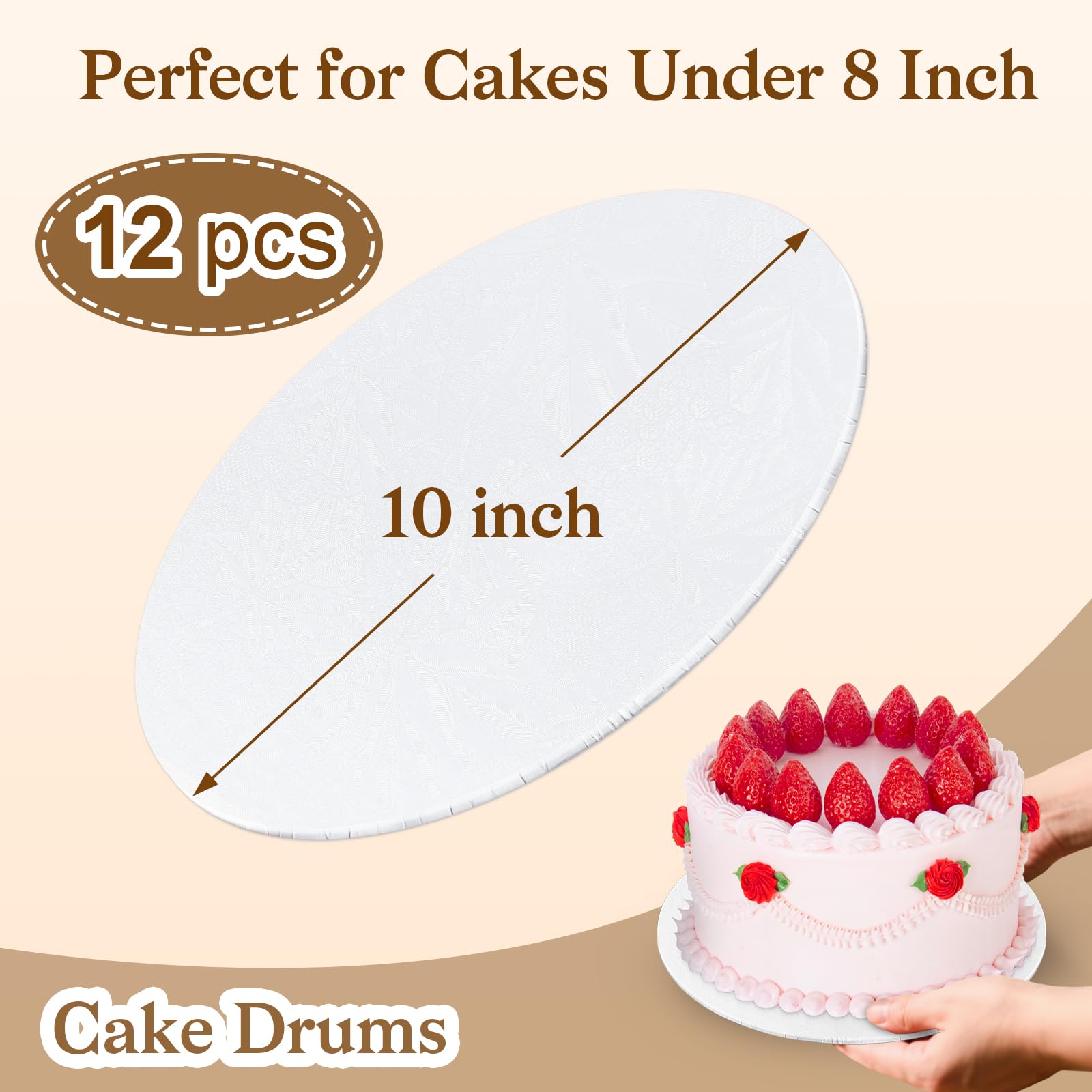 Essenya oilproof surface cake board resists grease for neat decorating.