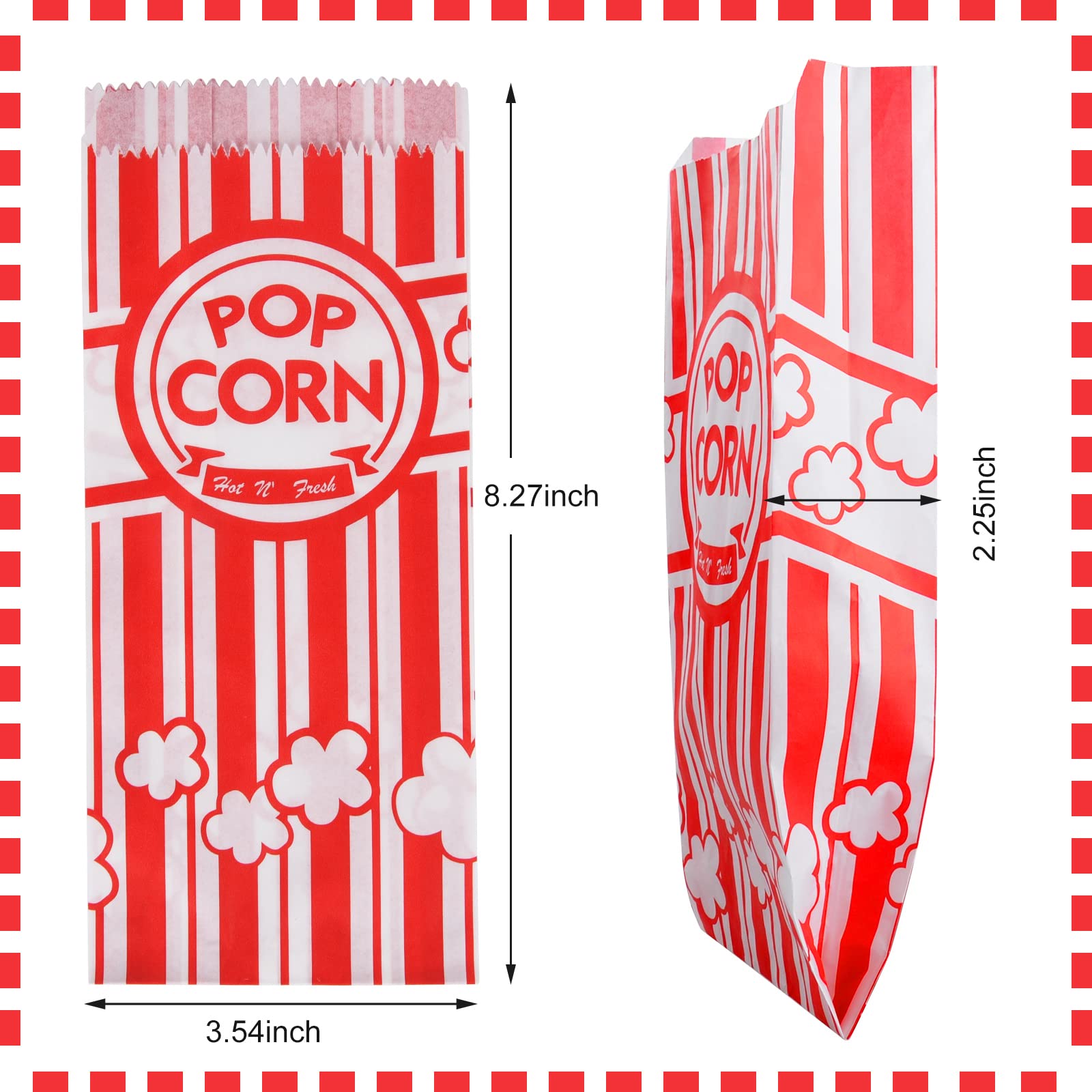 Essenya leak-resistant popcorn bags with grease coat