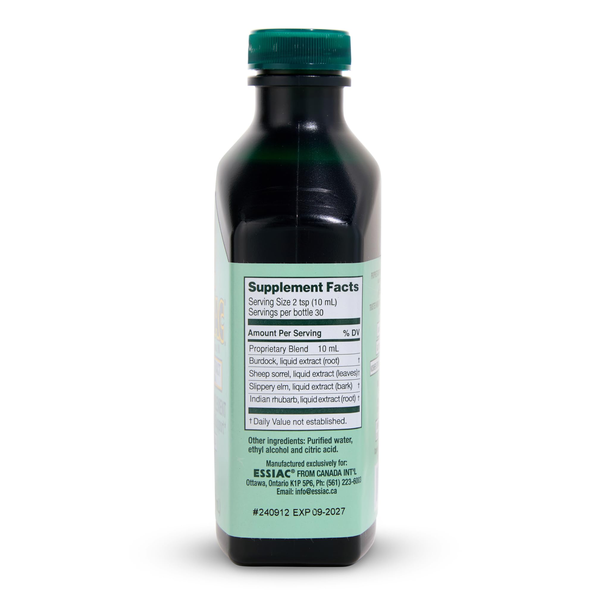 Essiac amber bottle with seal protects potency of the antioxidant-rich formula.