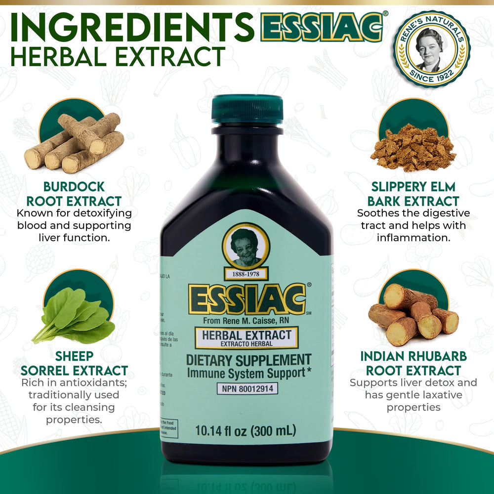 Essiac on-shelf display communicates a trusted herbal option for wellness.