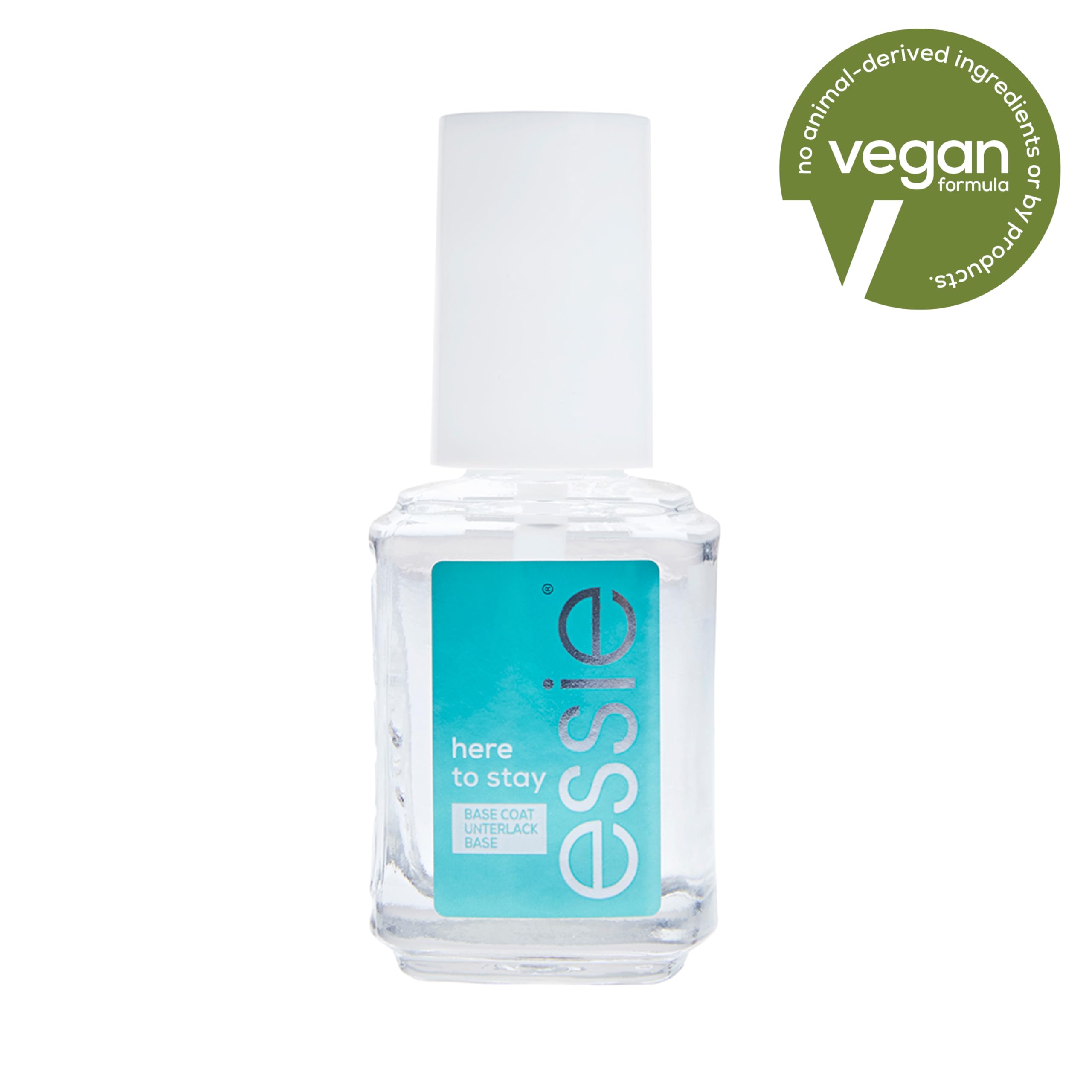 essie Here To Stay base coat brush-application demonstrates smooth adhesion before color